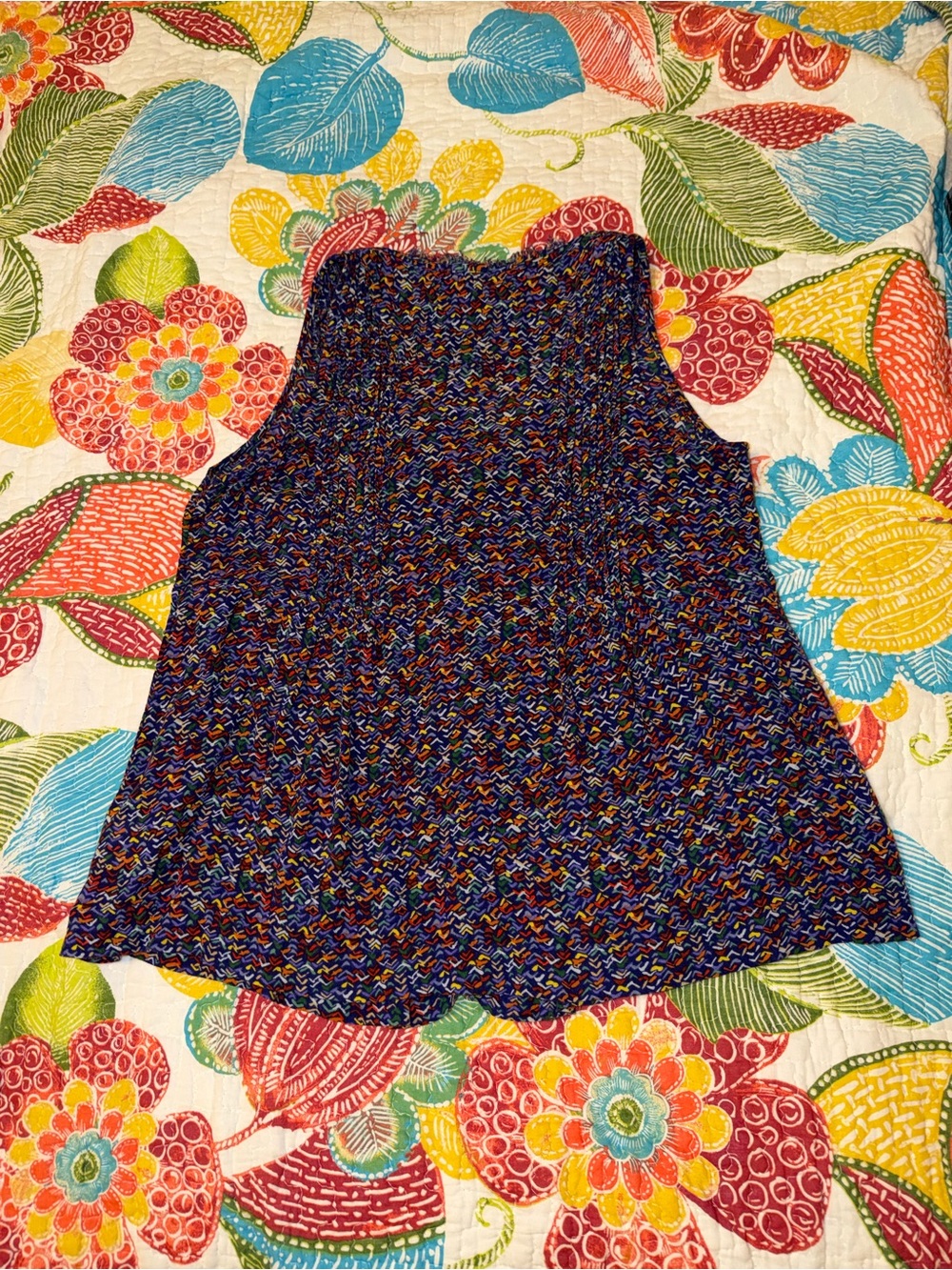 Maeve Multicolor Knit Button-Front Tank - Navy Base - Picture 4 of 4